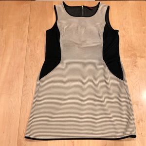 Target Tan & Black Pocketed Striped Dress M